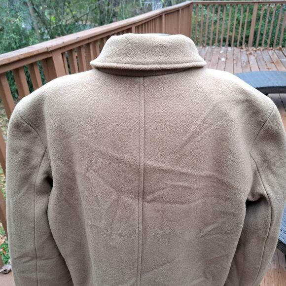 LL Bean VTG Coat Men 100% Wool Large Item 273509 Beige Tan - Picture 6 of 16